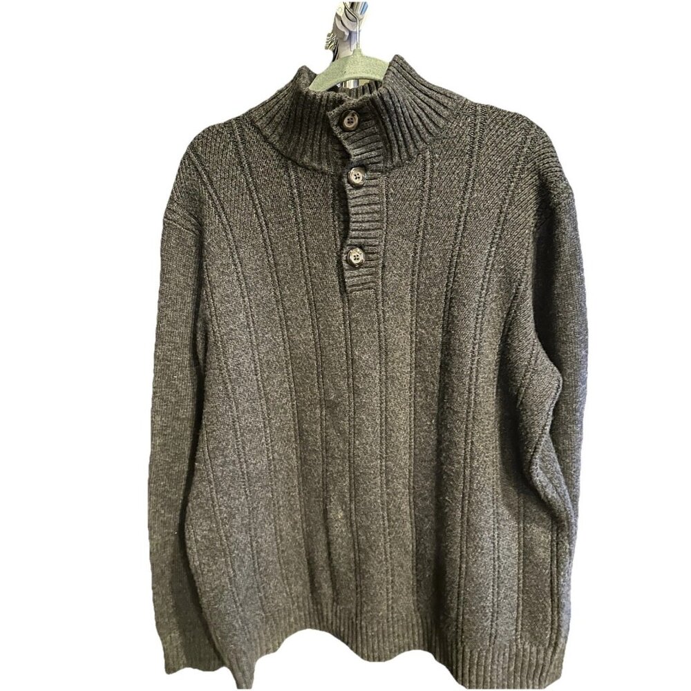 Banana Republic Sweater Men's Dark Gray Grey Wool Blend Size XL
